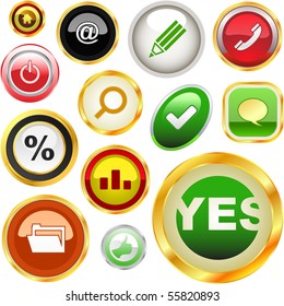 Vector collection of web buttons