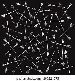 Vector collection white hand-drawn arrows