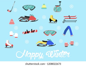 Vector collection of Winter Sports equipment