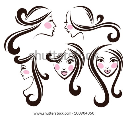vector collection of woman faces