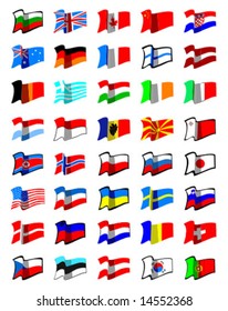 vector collection of world flags