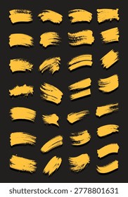 Vector Collection of Yellow Grunge Brush Strokes