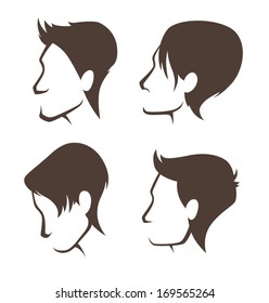 vector collection of young handsome men hairstyles