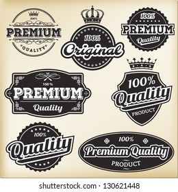 Vector collections of Black & White vintage labels.