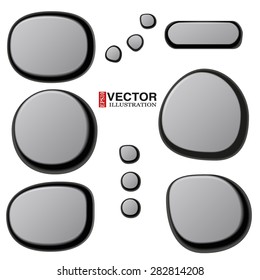 Vector Collections of Different Spa Stones. Zen pebbles. Vector Illustration isolated on white background.