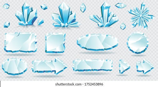 Vector Collections With Ice Frames And Ice Crystals