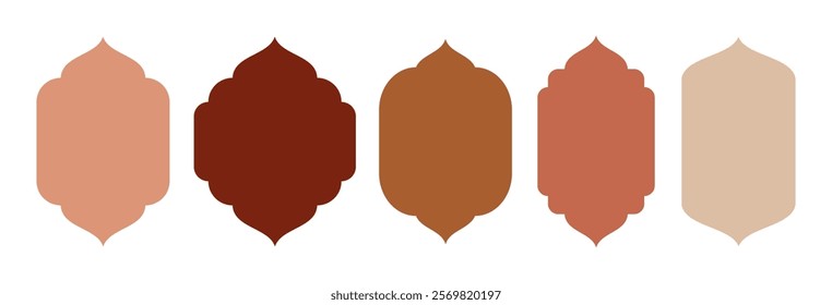 Vector collections of shape islamic door and window silhouette Arabic arch. Patterns in oriental style. Best for islamic design