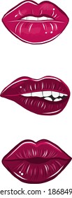 vector colletion of lips. Lips set. Beaty. Fashion. Style.