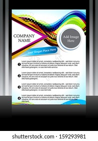 Vector coloful flyer with wave vector illustration 