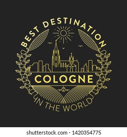 Vector Cologne City Badge, Linear Style
