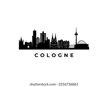 Vector Cologne skyline. Travel Cologne famous landmarks. Business and tourism concept for presentation, banner, web site.