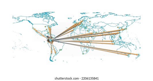 Vector Colombia concept map, export concept map for Colombia on white background suitable for export concepts. File is suitable for digital editing and size prints of all sizes.