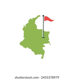 Vector colombia  Country Golf logo design icon suitable for golf sports businesses 