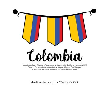 Vector Colombia flag banner Colombia flag Vector illustration design Colombia national day banner design 