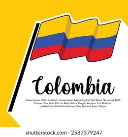 Vector Colombia flag banner Colombia flag Vector illustration design Colombia independence day banner design 