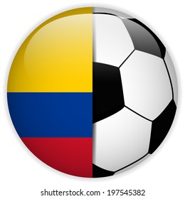 Vector - Colombia Flag with Soccer Ball Background