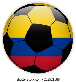 Vector - Colombia Flag with Soccer Ball Background