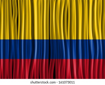 Vector - Colombia Flag Wave Fabric Texture Background