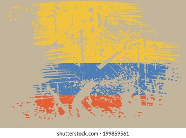 vector Colombia Grunge Flag