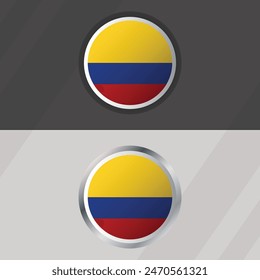 Vector Colombia Round Flag Template