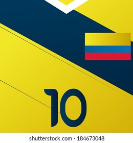 Vector Colombia Soccer Uniform Illustration Editable