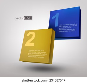 vector color 3d cubes on gray background