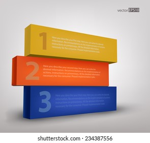 vector color 3d cubes on gray background