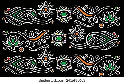 vector color abstract alpona flower design