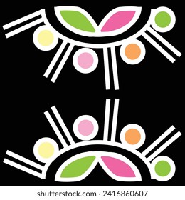 vector color abstract alpona flower design