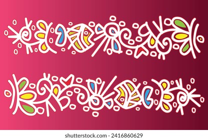 vector color abstract alpona flower design