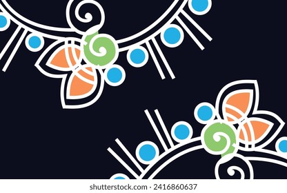 vector color abstract alpona flower design