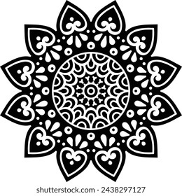vector color abstract alpona flower design