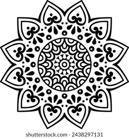 vector color abstract alpona flower design