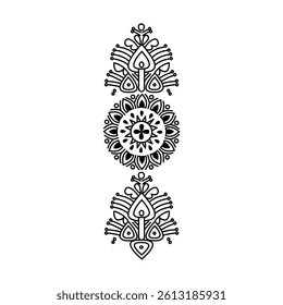 vector color abstract alpona flower design