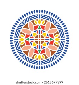 vector color abstract alpona flower design, Mandala Design