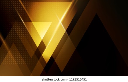 Vector color abstract geometric banner and gold triangle shapes 