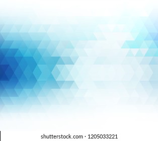 Vector color abstract geometric banner with triangle. For business and technology brochure, poster, leaflet design. Blue triangles mosaic pattern