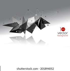 Vector color abstract geometric banner with triangles.