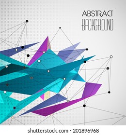 Vector color abstract geometric banner with triangles.