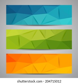 Vector color abstract geometric banner with triangle.