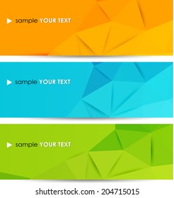 Vector color abstract geometric banner with triangle.