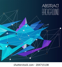 Vector color abstract geometric banner with triangle.