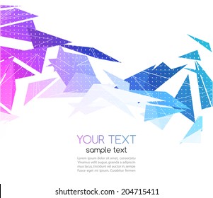 Vector color abstract geometric banner with triangle.