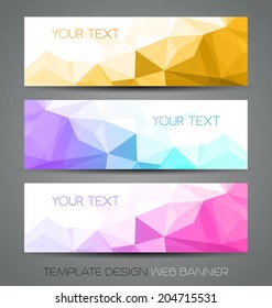 Vector color abstract geometric banner with triangle.