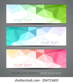 Vector color abstract geometric banner with triangle.