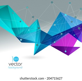 Vector color abstract geometric banner with triangle.