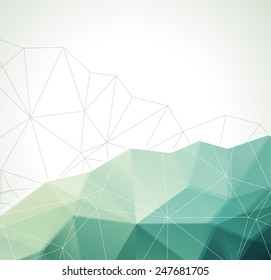 Vector color abstract geometric banner with triangle.