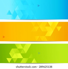 Vector color abstract geometric banner with triangle.