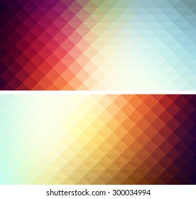 Vector color abstract geometric banner with triangle shapes.