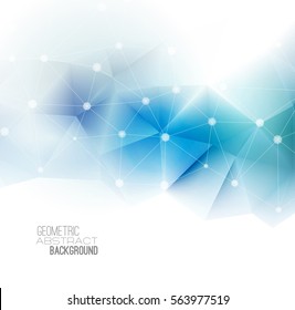 Vector color abstract geometric banner with triangle. Science and technology background